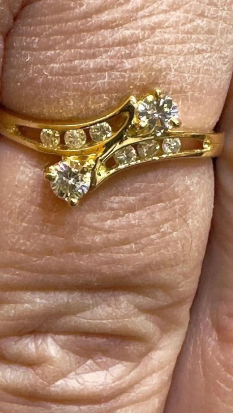 Bague toi et moi en or jaune et diamants