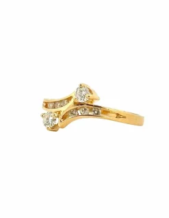 Bague toi et moi en or jaune et diamants