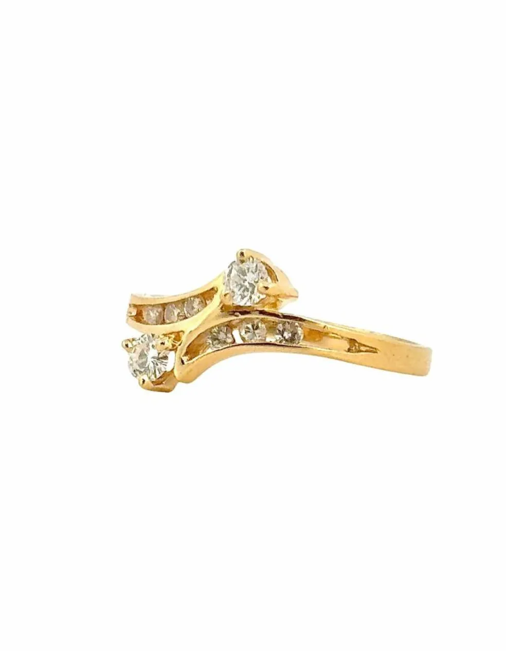 Bague toi et moi en or jaune et diamants