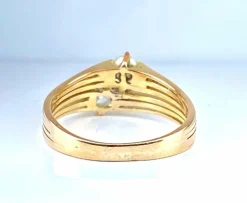 Bague toi et moi en or jaune, diamant et perle vers 1900