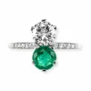 Bague toi et moi émeraude et diamants