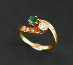 Bague Toi Et Moi émeraude Et Diamants