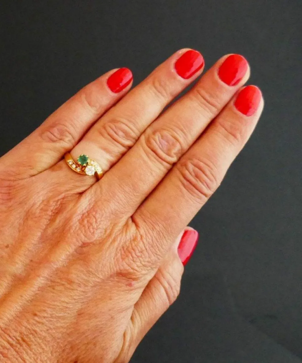 Bague Toi Et Moi émeraude Et Diamants