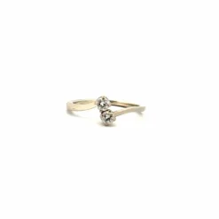 Bague Toi et Moi or blanc diamants