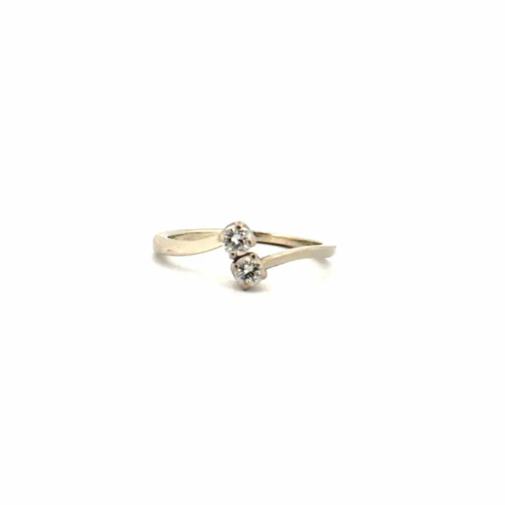 Bague Toi et Moi or blanc diamants