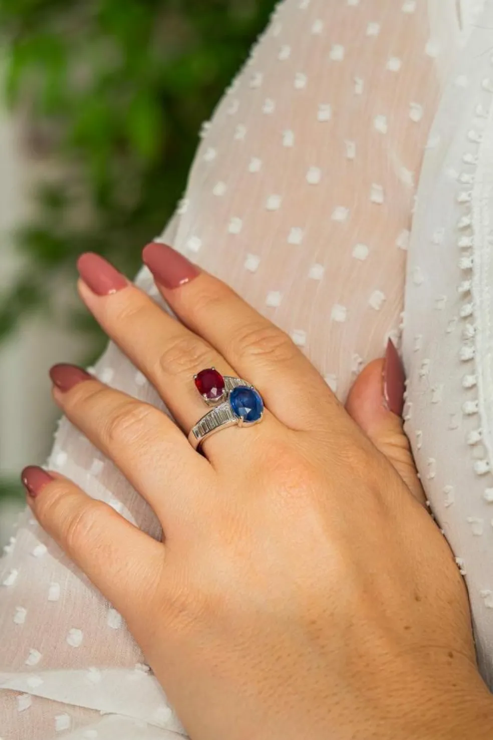 Bague Toi et Moi Or blanc Saphir
