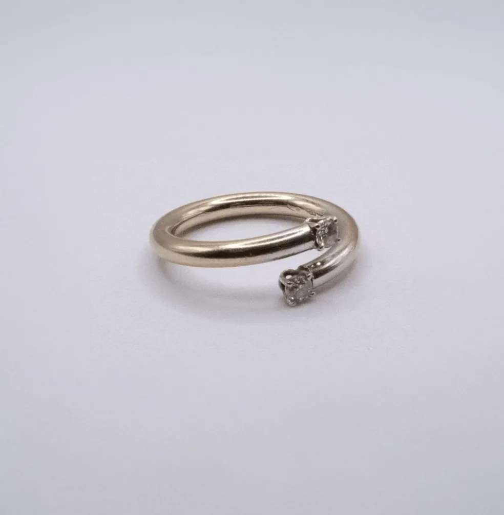 Bague Toi et Moi or blanc diamants