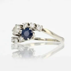 Bague toi et moi or blanc saphir diamants