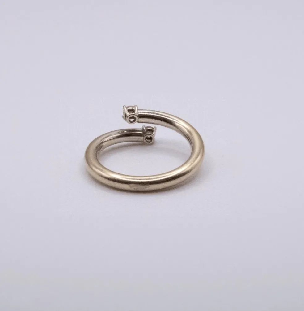 Bague Toi et Moi or blanc diamants