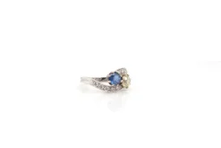 Bague Toi et moi Or blanc Saphir Diamants