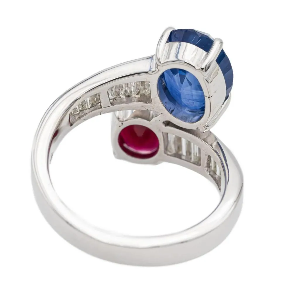 Bague Toi et Moi Or blanc Saphir