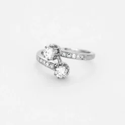 Bague toi et moi or gris et diamants