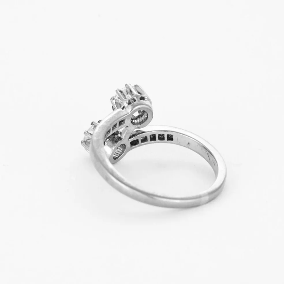 Bague toi et moi or gris et diamants