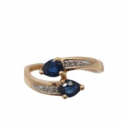 Bague toi et moi or jaune Saphirs