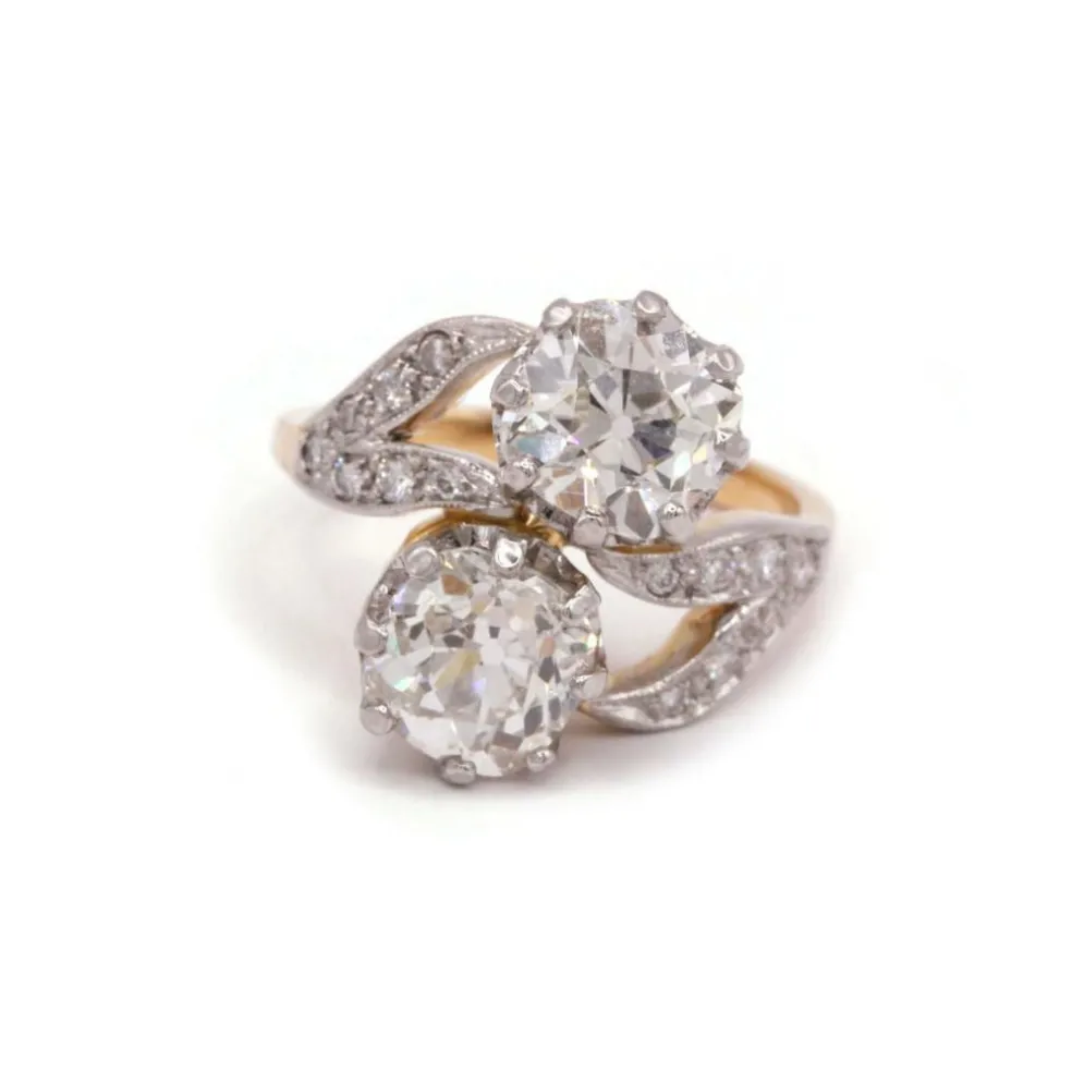 Bague Toi et Moi or jaune et diamants