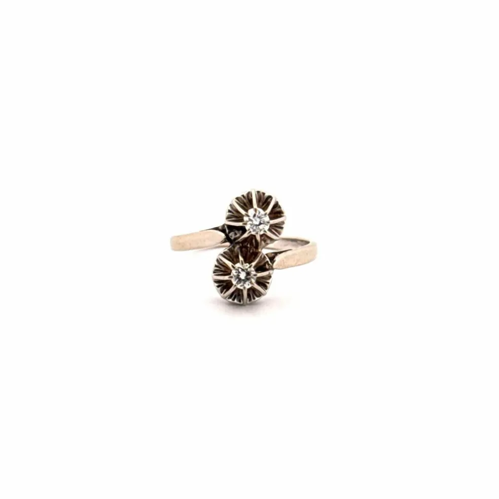 Bague Toi et Moi Or Jaune Diamants