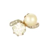 Bague Toi et Moi or jaune et gris perle et diamants
