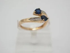 Bague toi et moi or jaune Saphirs
