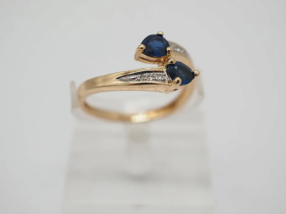 Bague toi et moi or jaune Saphirs