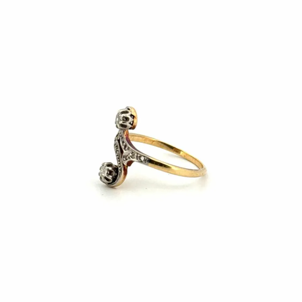 Bague Toi et Moi Or Jaune Diamants