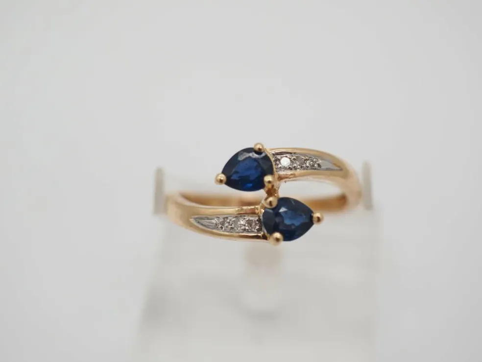 Bague toi et moi or jaune Saphirs