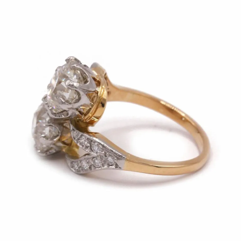 Bague Toi et Moi or jaune et diamants