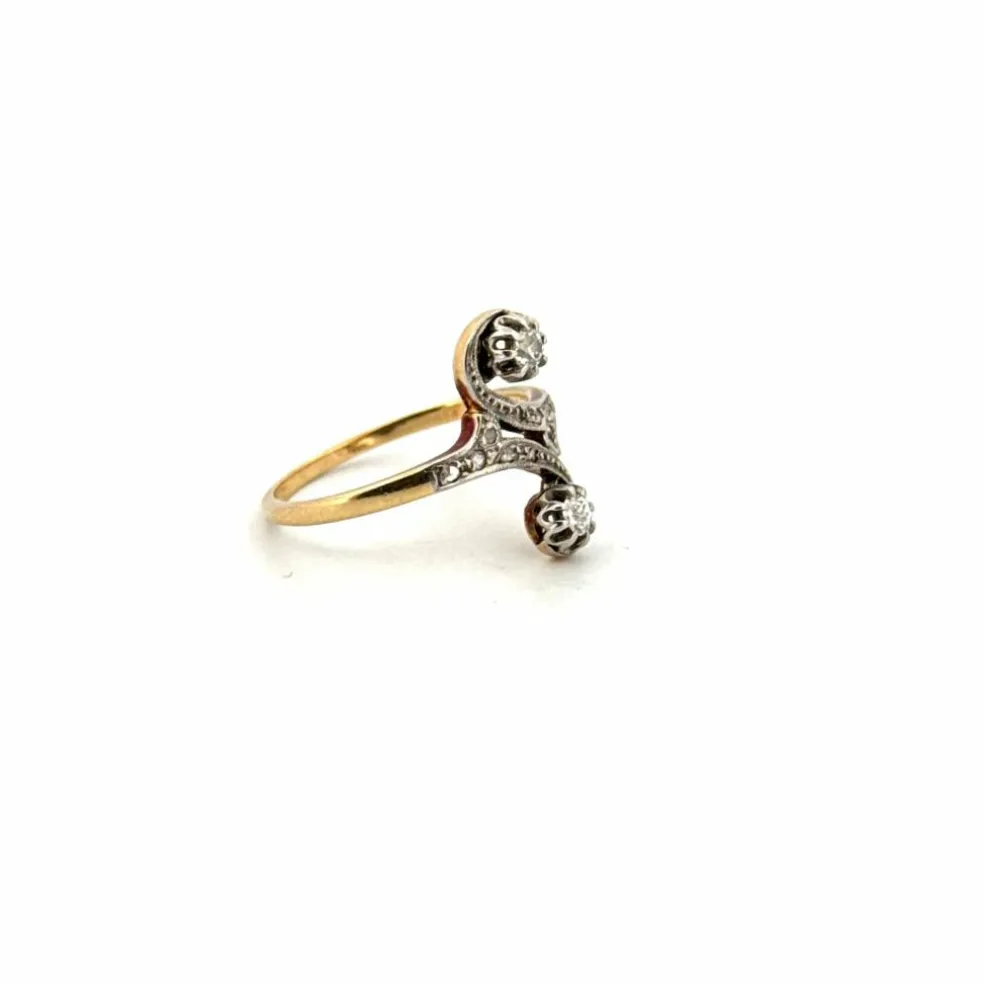 Bague Toi et Moi Or Jaune Diamants