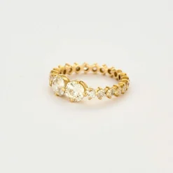 Bague toi et moi, or jaune et diamants