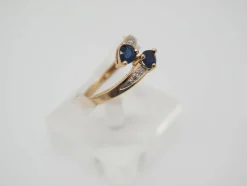 Bague toi et moi or jaune Saphirs