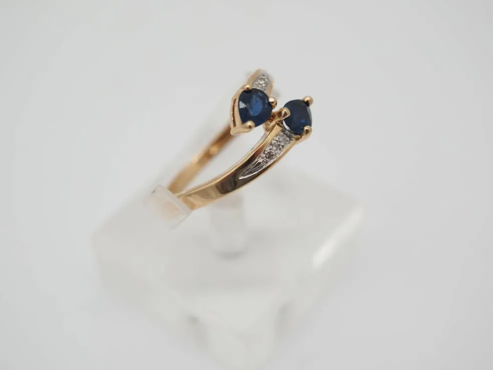 Bague toi et moi or jaune Saphirs