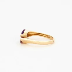 Bague toi et moi or jaune, améthyste et tourmaline
