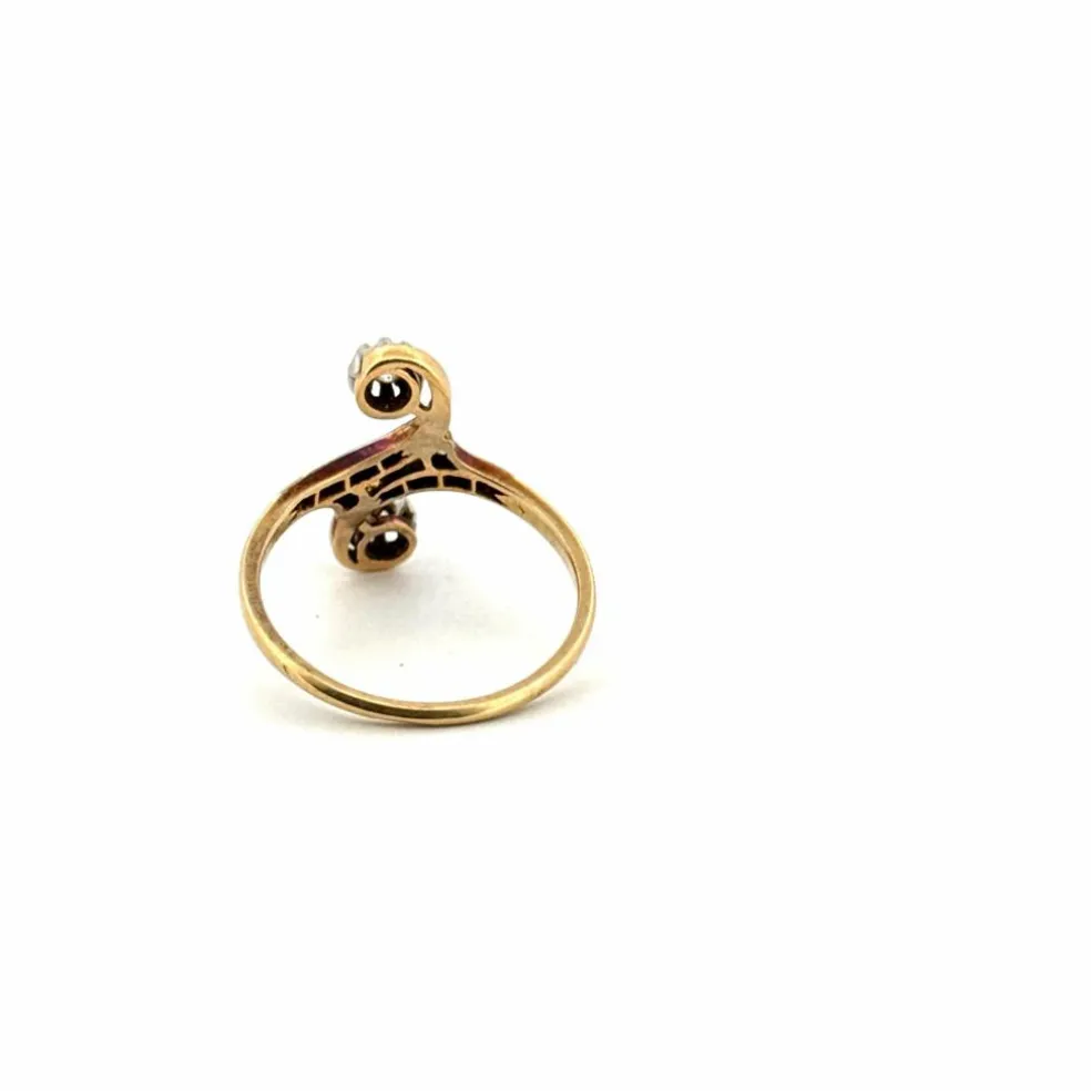 Bague Toi et Moi Or Jaune Diamants