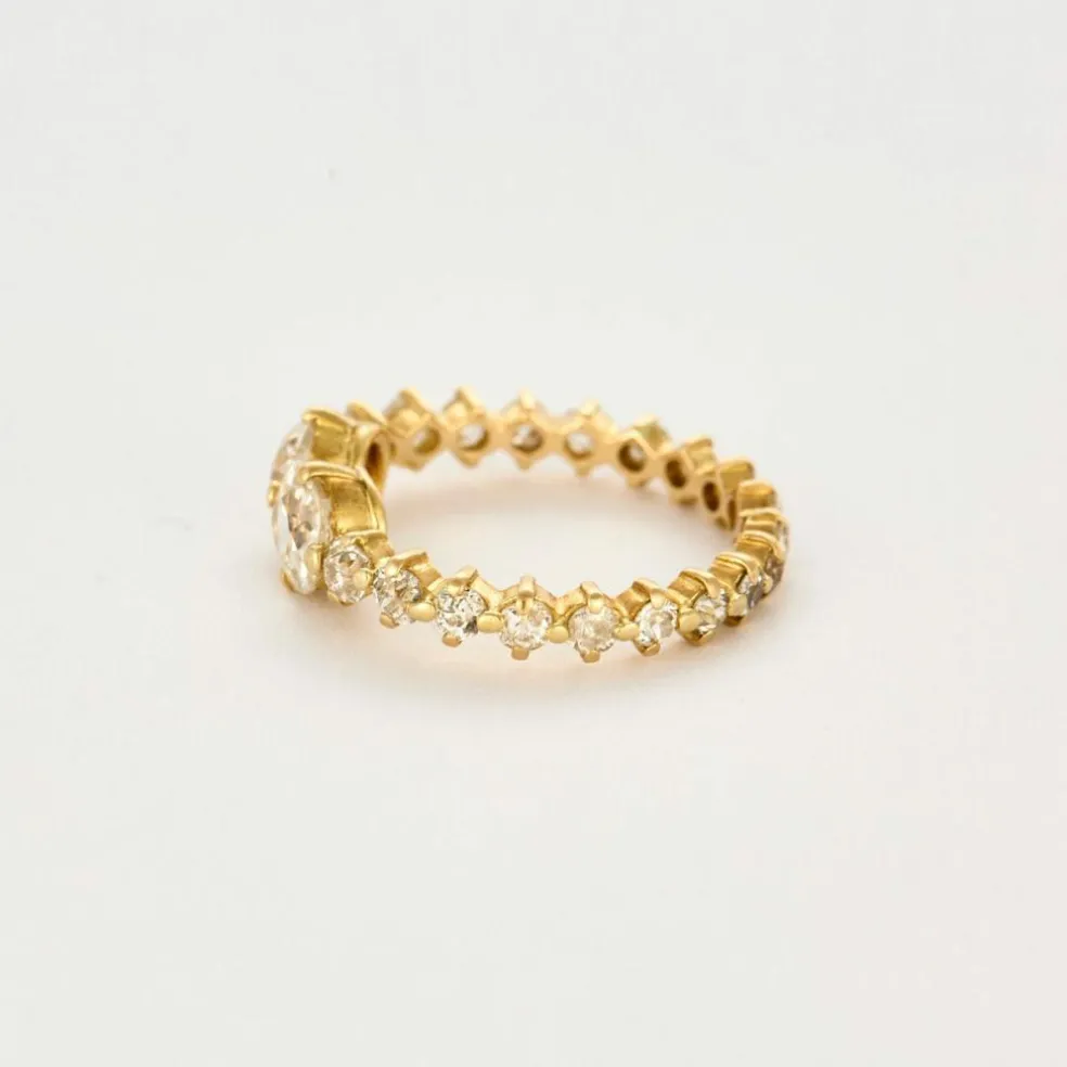 Bague toi et moi, or jaune et diamants