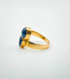 Bague Toi et Moi Or jaune Saphirs Etoilés