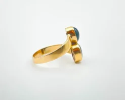 Bague Toi et Moi Or jaune Saphirs Etoilés