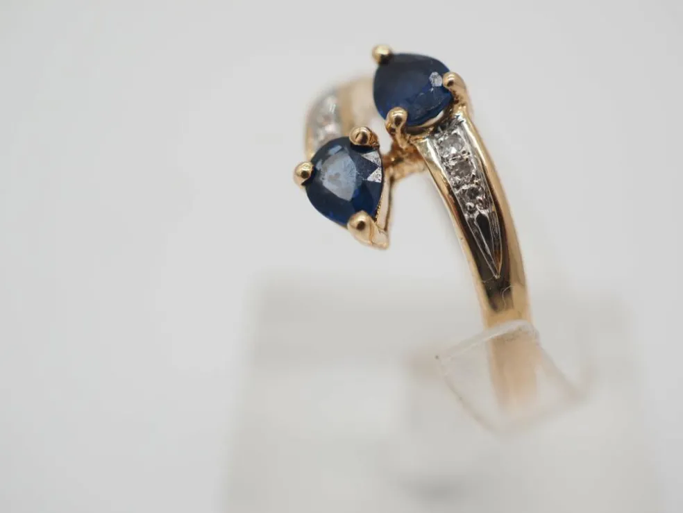 Bague toi et moi or jaune Saphirs