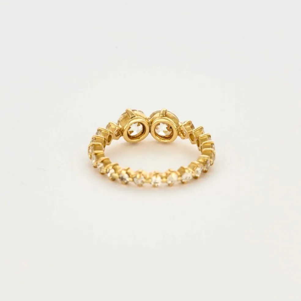 Bague toi et moi, or jaune et diamants