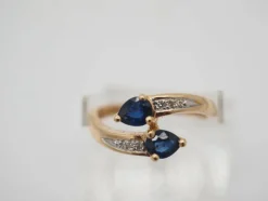 Bague toi et moi or jaune Saphirs
