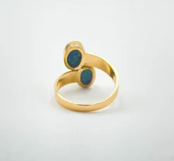 Bague Toi et Moi Or jaune Saphirs Etoilés