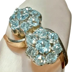 Bague toi et moi or rose pavage diamants
