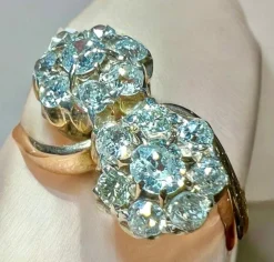 Bague toi et moi or rose pavage diamants