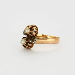 Bague Toi et Moi or rose, perles et diamants