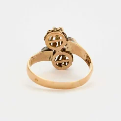 Bague Toi et Moi or rose, perles et diamants