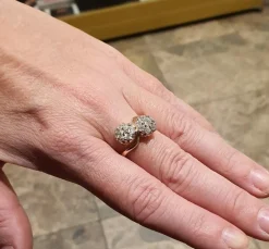 Bague toi et moi or rose pavage diamants