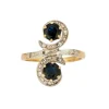 Bague Toi et Moi or saphirs et diamants