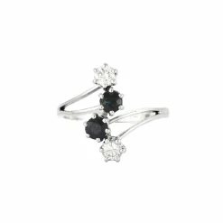 Bague Toi et Moi or saphir et diamants