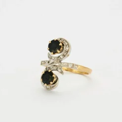 Bague Toi et Moi or saphirs et diamants