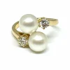 Bague toi et moi perles et diamants