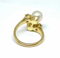 Bague toi et moi perles et diamants