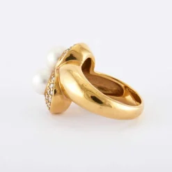 Bague Toi et Moi perles et Diamants